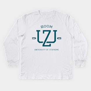 zoom university of stay home Kids Long Sleeve T-Shirt